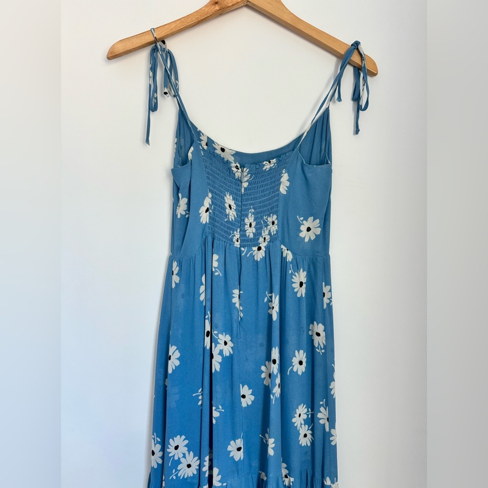 Reformation Kealy Tiered Midi Dress Chelsea Girl Blue Daisy Floral - Picture 7 of 13